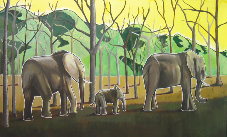 three elephants